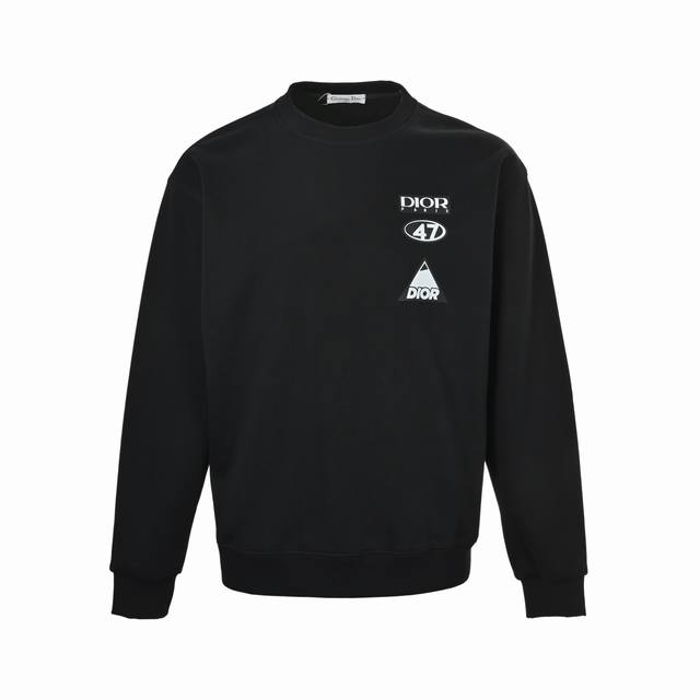 精修实拍 售后无忧 Dior 迪奥 47印花圆领卫衣 480G高级精梳棉面料 专柜领标 代购级白色厚板吊牌 原版吊粒 前后都是立体发泡印花 层次感很强 男女同款