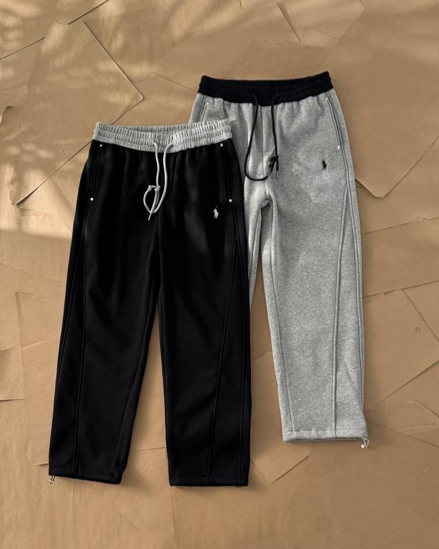 25Ralphlauren冬季新款纯棉廓形宽松弯刀休闲卫裤！海外1000+ 万针重工刺绣小马，精致饱满！ 整体多裁片，立体剪裁！经典的弯刀裤型，修饰腿型，显瘦显