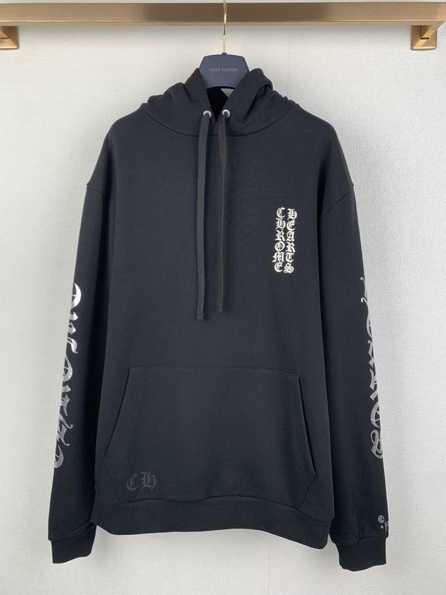 Chrome Hearts 25Ss1988限定锡箔色印字连帽卫衣 400克奥代尔绒卫衣料，440克1*1配套高品潮牌罗纹，面料酵洗，胶浆印花，定制1：1鸡眼，