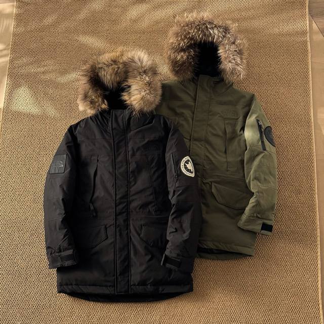 北面 The North Face 纯色毛领连帽中长款滑雪服极地羽绒服 官网同步 男女同款 经典永不过时 百搭休闲机能工装风格！ 全套1:1定制辅料定制三标Yu