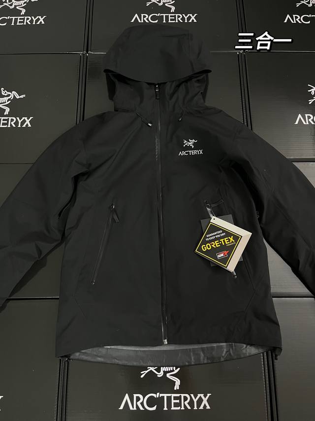 款号K14 Arc'teryx Gore-Tex Jacket 户外防水硬壳三合一羽绒冲锋衣 内胆轻薄户外级羽绒服 外层是天花板级别鸟Beta Lt Yb四次压