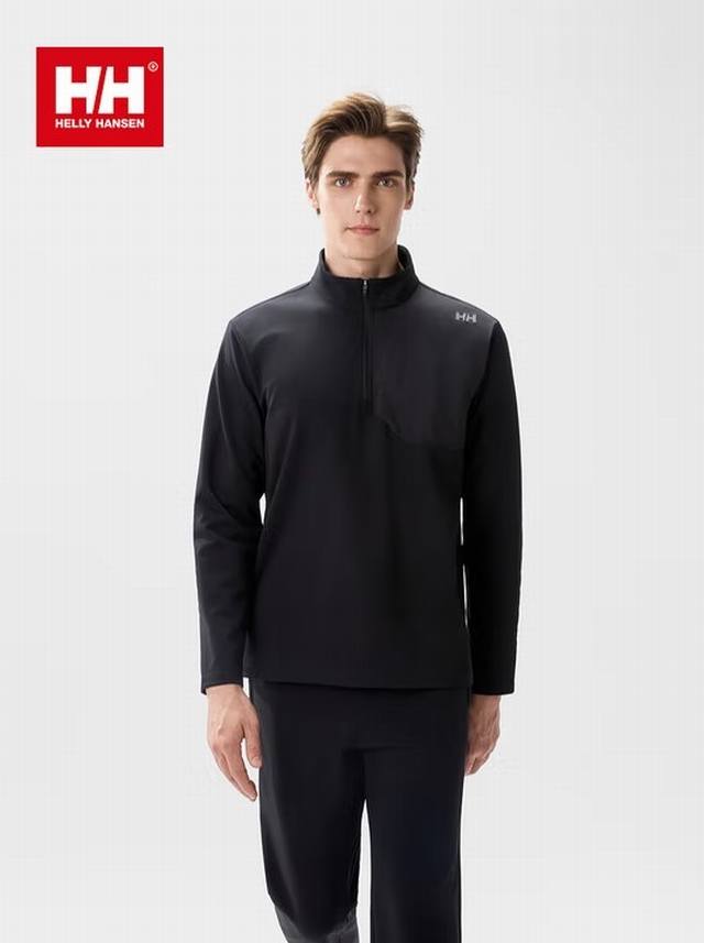 补单到齐！官网图！！ 控价 顶级版本 专柜同步 Helly Hansen Hh男款运动舒适内里加绒保暖半拉链长袖T抓绒轻柔舒适半拉链套头衫 专柜款号：Hc5Wt
