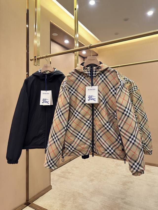 精品版Zp版本市面任何版本 对格对纹 -Bur巴宝莉官网款 经典款双面两穿格纹格子战马刺绣风衣外套 -Yb开模面料细节一致 全套辅料定制 区别市面通货 欢迎对比