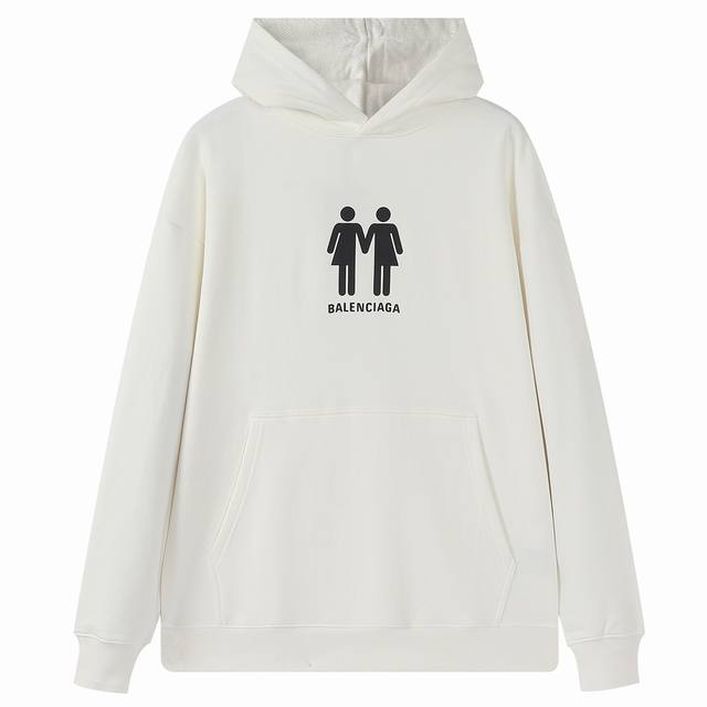 Balenciaga 巴黎世家 24Ss新款潮流经典卫衣，精致裁剪，高品质工艺！采用定织定染纯棉面料420克左右纯棉卫衣面料！图案进口数码印花工艺，耐穿耐洗久穿