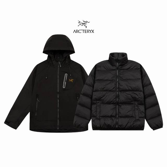 高版本 '始祖鸟系列三合一羽绒服 功能性户外性能 防风，防雨，90绒，自购Zp打版 所有数据 辅料 全套辅料定制 整衣 这款夹克设计简洁而通用，可提供高山环境所