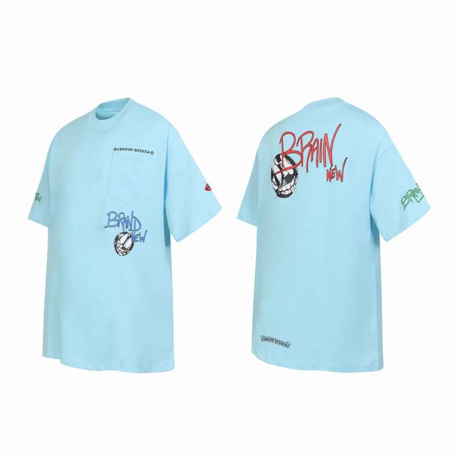 款 100 跨境跑量款 追求质量请勿下单 -Chrome Hearts 克罗心 涂鸦印花爆款短袖T桖 -高克重高密度高品质 毛料柔软细腻亲肤 触感软糯丝滑 保暖