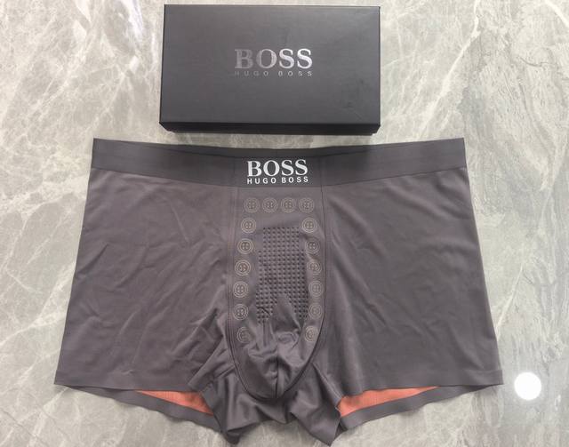 波士Boss 1盒3条 ~原单品质！ 必备男士平角内裤！冰丝高档全材质，锦纶冰丝无痕切割工艺 科学配 83%锦纶+17%氨纶，丝滑 透气 舒适！贴身之物不能迁就