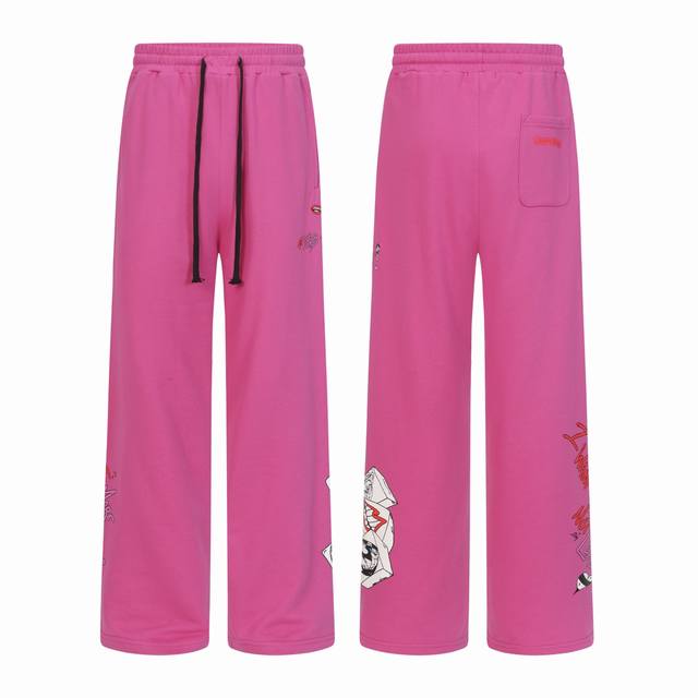 W5010款 跨境跑量款 追求质量者请勿下单 -Chrome Hearts 克罗心梵文涂鸦印花长裤休闲裤卫裤 -高克重高密度高品质 毛料柔软细腻亲肤 触感软糯丝