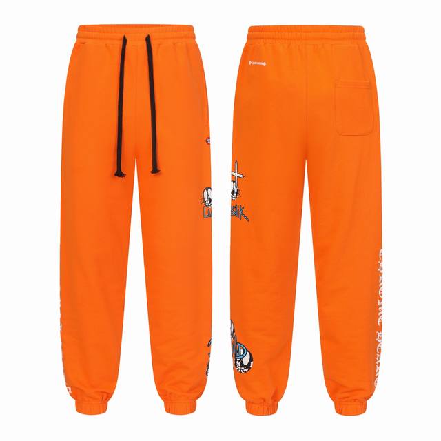 W5009款 跨境跑量款 追求质量者请勿下单 -Chrome Hearts 克罗心梵文涂鸦印花长裤休闲裤卫裤 -高克重高密度高品质 毛料柔软细腻亲肤 触感软糯丝