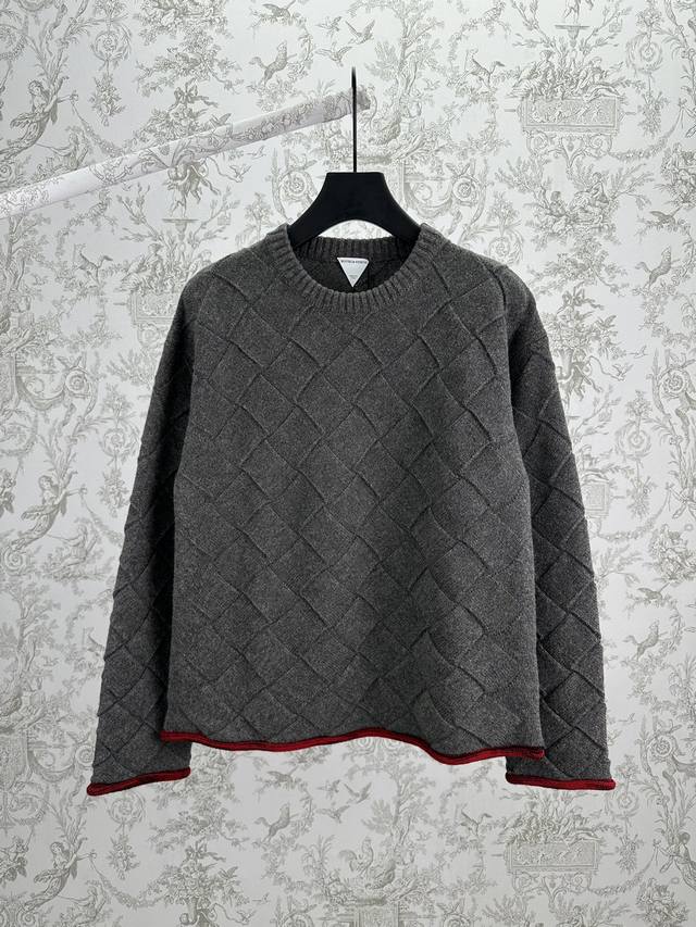 Bv 25Ss新款纯色圆领套头长袖卫衣 男款 灰色 码数：S.M.L.Xl.