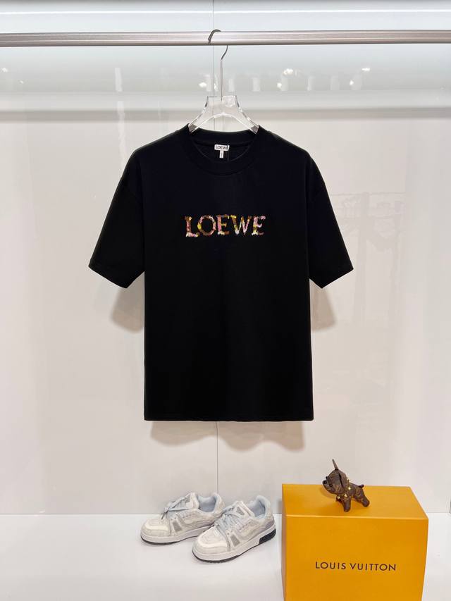 Loewe 罗意威 高品质320克圆领短袖T恤 品牌经典 简约拼色刺绣字母Logo 2026Ss早春官方同步 高版本 高品质 时尚个性 百搭潮流 纯原品质 原版