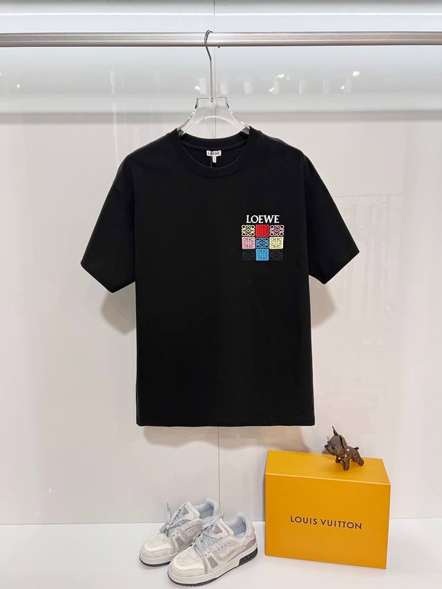 Loewe 罗意威 高品质320克圆领短袖T恤 品牌经典 拼色刺绣字母Logo 2025Ss官方同步 高版本 高品质 时尚个性 百搭潮流 纯原品质 原版面料 吊