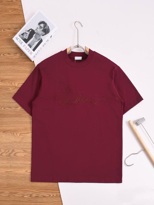 Dior Dior 迪奥 Dior Cd 微宽版型S-Xl Dior 26Ss官网永远不败 经典款 永久精品 专柜永恒经典款 胸前平纹大Logo Ribbon签
