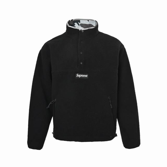 精修实拍 售后无忧 Supreme 联名款双面穿羊羔绒半拉链外套 polartec Shearling Reversible pullover 双面穿羊羔毛半拉