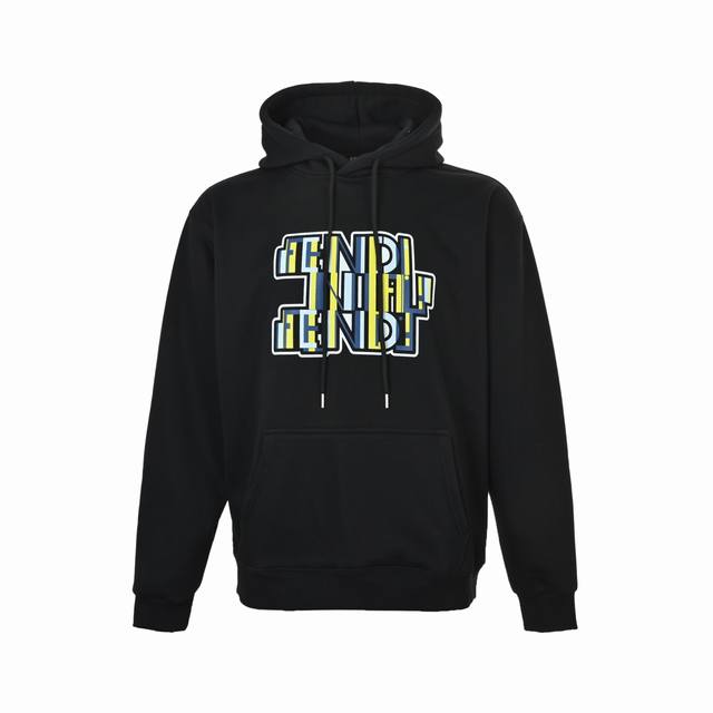 精修实拍 售后无忧 Fendi 芬迪 炫彩字母印花连帽卫衣 480G高级精梳棉面料 专柜领标 代购级白色厚板吊牌 原版吊粒 前后都是立体发泡印花 层次感很强 男