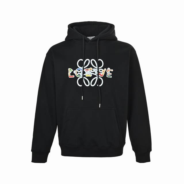 精修实拍 售后无忧 Loewe 罗意威 25Fw 彩色字母连帽卫衣 480G高级精梳棉面料 专柜领标 代购级白色厚板吊牌 原版吊粒 前后都是立体发泡印花 层次感