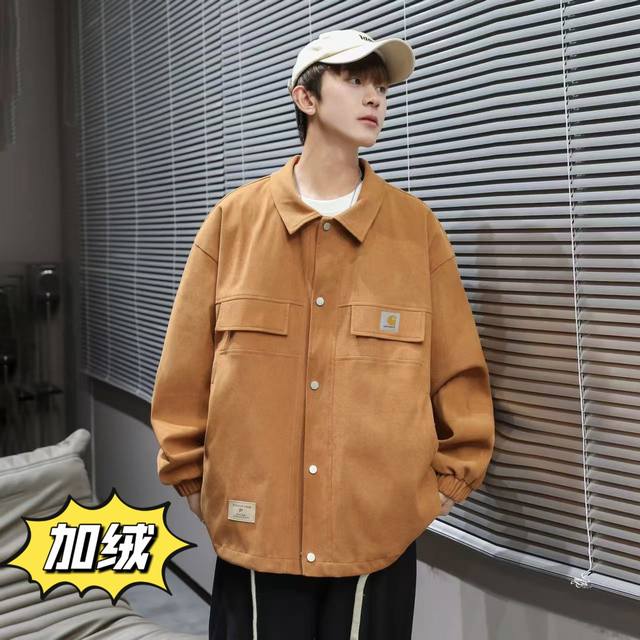 Carhartt 卡哈特 冬季 加绒加厚 专柜新款日系复古多口袋机能工装夹克棒球服外套，男女同款。 卡哈特今年非常高街的一款潮流外套，衬衫元素机能工装元素再结合