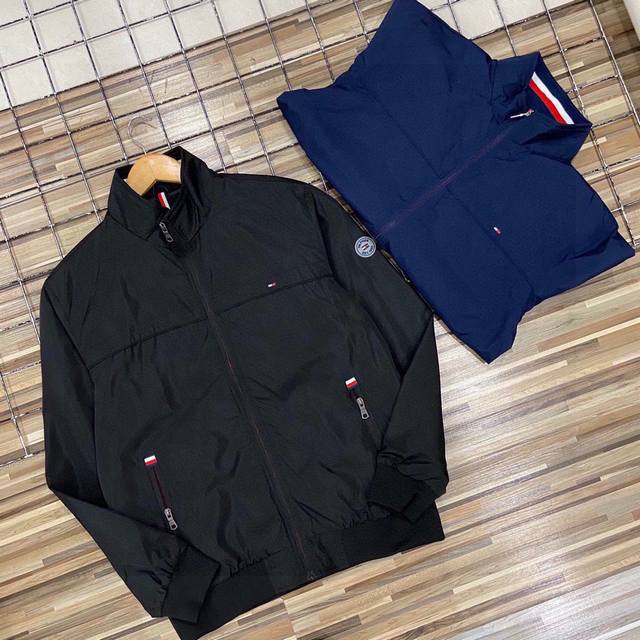 上新 三色条高逼格高品质汤米福利款男士立领夹克外套青年 Tomm Hilfiger 汤米春季经典百搭男士独立的刺绣別章夹克外套 Gore-Tex pro防水面料