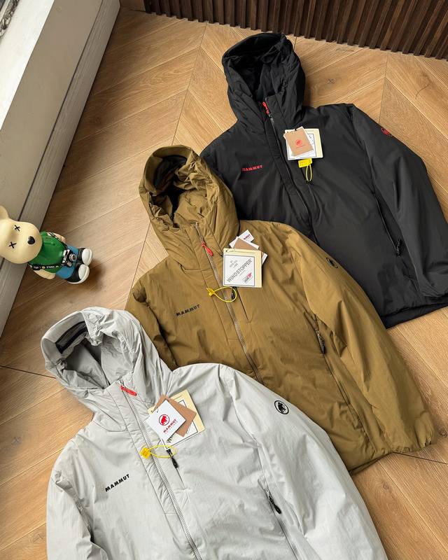 Mammut2025猛犸象升级版 Rime In Flex男女同款 户外保暖棉服！性价比拉满！冬天有它就够了！让你们把户外科技藏进日常穿搭里。连帽款式，三项调节