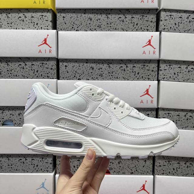 纯原 Nike Air Max 90 纯白 小气垫运动鞋 Cn8490 100 尺码：40-46