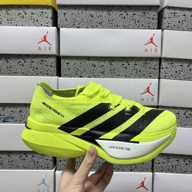 纯原 Adidas Adizero prime X3 Strung 马拉松竞速专业跑鞋 Jr7411 尺码：36-45