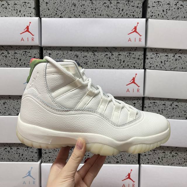 纯原 Aj11白绿粉高帮 Air Jordan 11 Retro“285”亚特兰大 地区限定 货号：Io8959-133 尺码：36-47.5