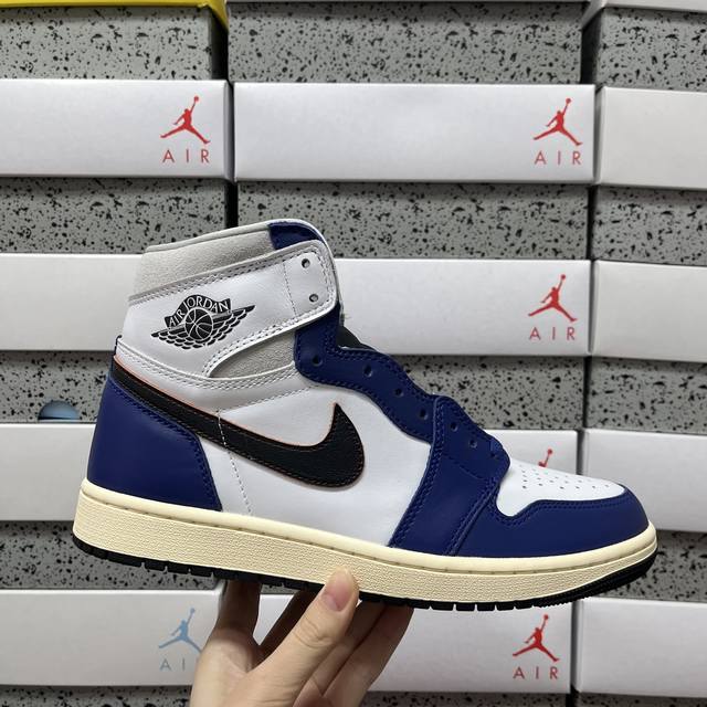 Sj Air Jordan 1 Retro High White Deep Royal Blue Aj1 乔1海军白蓝 高帮篮球鞋 Dz5485 100 尺码: