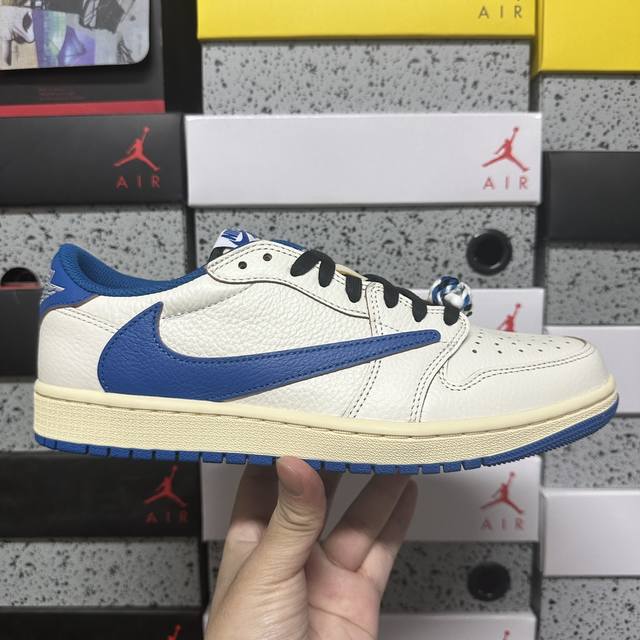 Fk版 Travis Scott X Fragment X Aj1 Low Og 三方联名低帮运动鞋 Dm7866-104 尺码：36-47.5