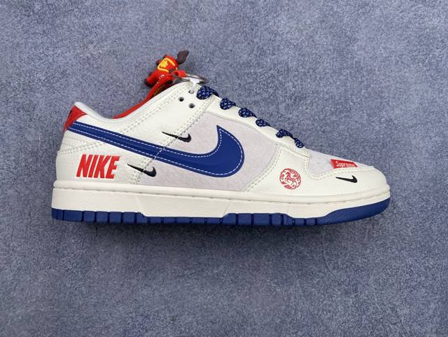 Aj Dunk Low X Labubu 低帮联名拉布布-灰白 定制配色 原厂内置气垫魔块 A模大底 头层小牛皮 鞋舌Aj原厂专用牛津布+Aj专用反口珍珠布+原