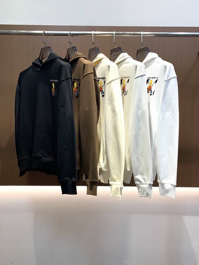 Off 25Ss 新品 最新最顶级版本精美工艺连帽卫衣，最顶级的品质专柜原单套头衫，顶级制作工艺进口面料，专柜品质重工刺绣设计，采用进口高端订制面料，进口丝线手