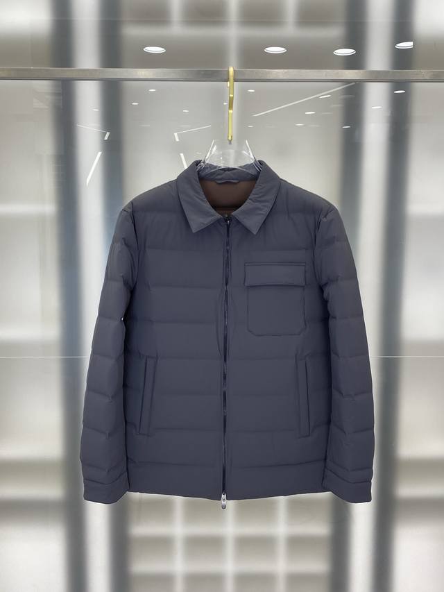 Zegna杰尼亚 2025Ss秋冬新款时尚休闲款羽绒外套 杰尼亚连帽羽绒服，冬季顶级轻奢羽绒服，上臂经典Logo爆款羽绒服，90#白鹅绒填充，处处细节显工艺足够