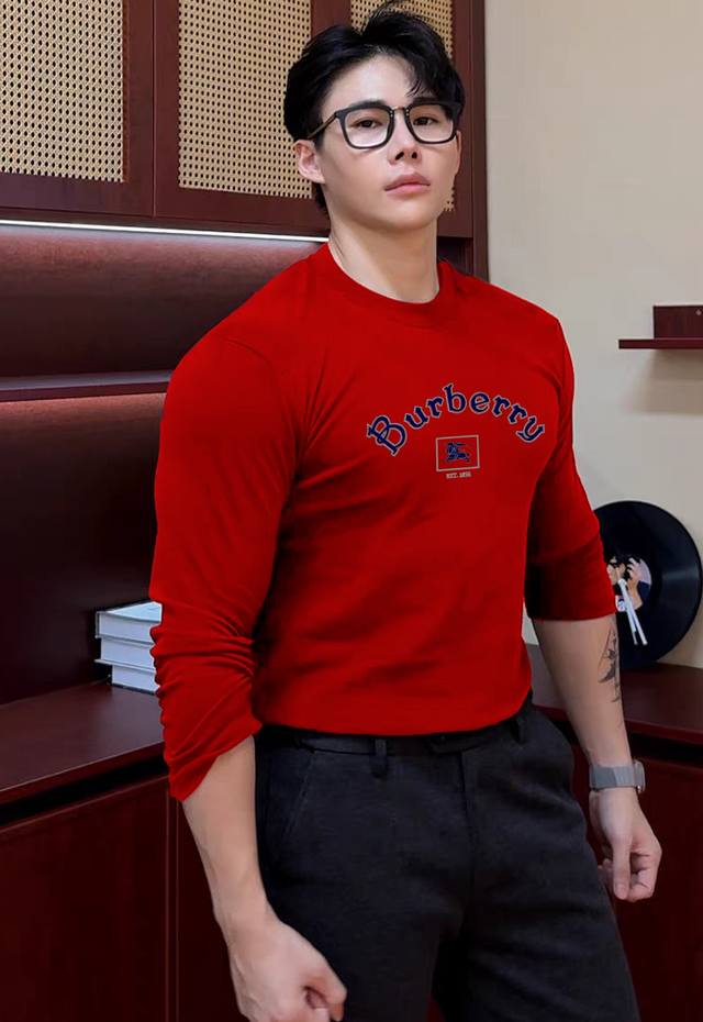 Bbr*巴宝莉25S新款莫代尔长袖T恤.焕新升级百搭基础款，贸易公司出品！！甄选优质有机 G莫代尔棉面料，透气舒适 质地强韧.经久耐穿.胸口采用Burberry