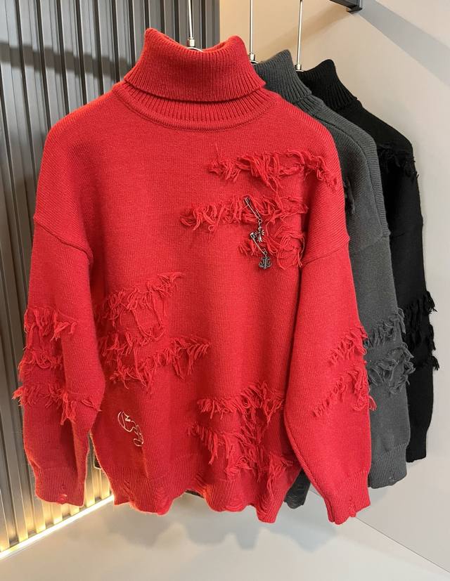 Chrome Hear*S克*心 2025秋冬新款男女同款针织羊毛衫，一款让你从心底认可秋冬必备羊毛衫，并且经过时间的推移而让你更加珍稀，潮流的高街之王，那就是