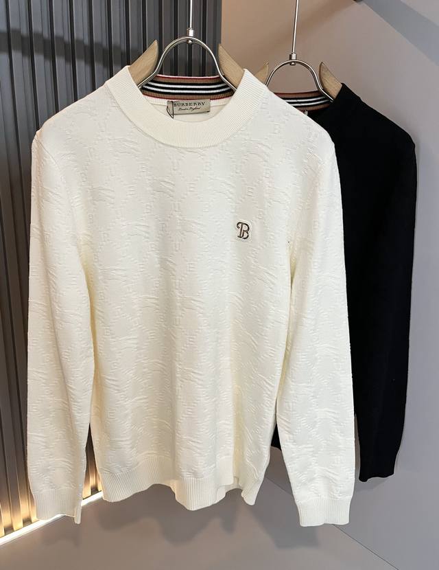 Bur*Erry 巴*莉 2025秋冬新款男士针织羊毛衫，品牌最新设计元素！既不单调也不复杂,恰到好处的展现品味！客供定制羊毛顶级原版专属面料！面料独具的高奢感