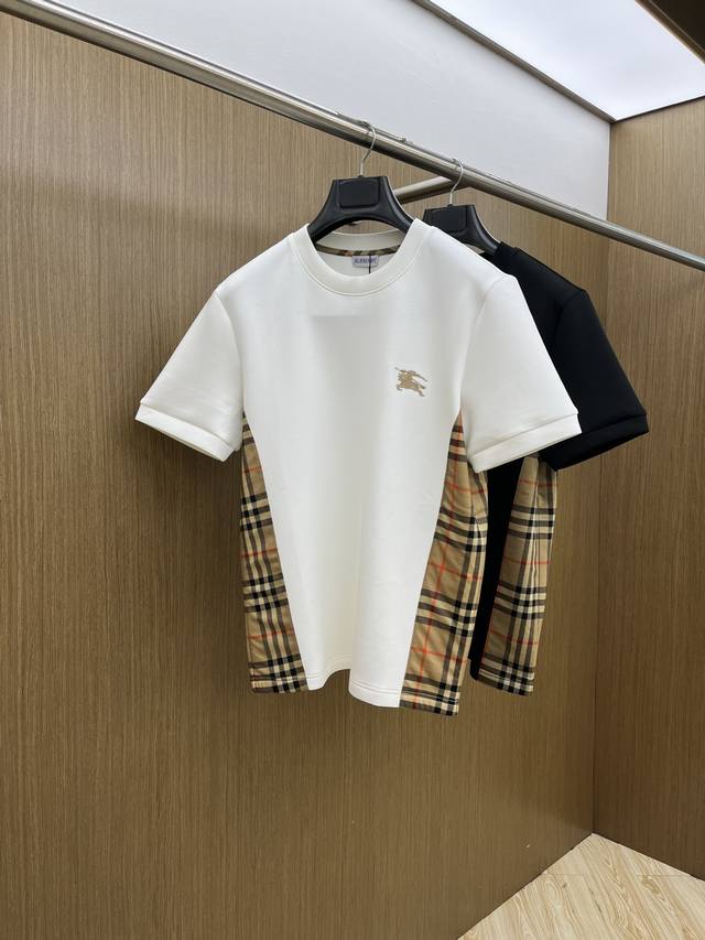 Bbr 2025秋冬 圆领刺绣短袖T恤打底衫 元素性的Logo徽章凸显休闲时尚魅力,依然独领时尚风骚.内搭好伴侣 客供高支弹力针织100%液氨空气层面料,平整匀