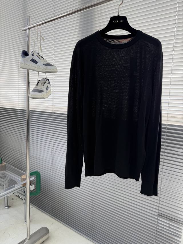 Bbr 标识剌绣细节精纺羊毛毛衣针织衫 尺码:S M L Xl Xxl 肩宽