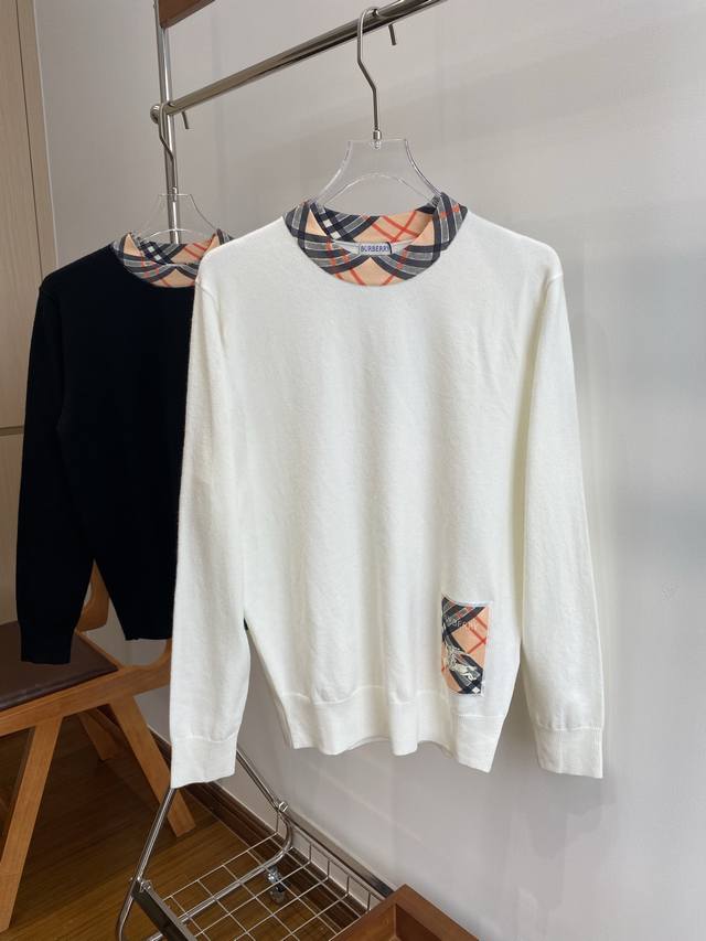 巴宝莉 25Ss秋冬 新品 毛衣专供狠货，进口原版科技羊毛精纺！精细针织一体，色彩混织纯手工技艺呈现 档次极高，凸显衣着品味与奢华 工艺精湛！定制原版工艺螺纹上