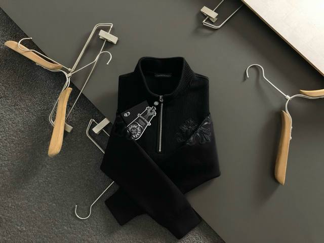 Bbr*合身版型M-Xxxl 2025秋冬云柔系列针织拼接款十字马毛融合内里拉绒时尚百搭圆领卫衣长袖，精致工艺专柜面料，顶级元素融合打造，3标齐全，潮男时尚，无