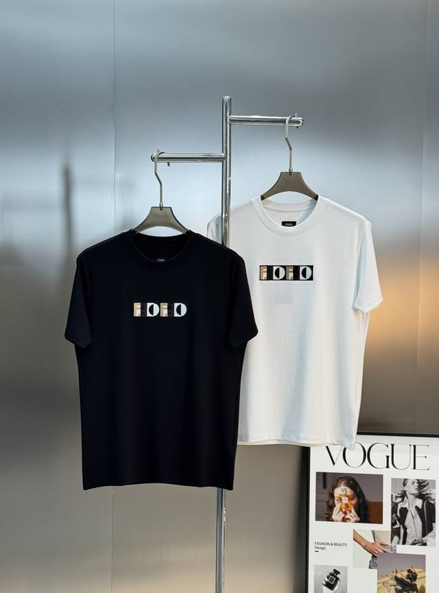 Fendi芬迪25S新品莫代尔T恤.藏不住的帅气刺绣款短袖.胸口经典Ff品牌字母标识.多色彩色搭配重工绣花！才是一件好看的芬迪.尤为精湛的做工，非超好看的刺绣F