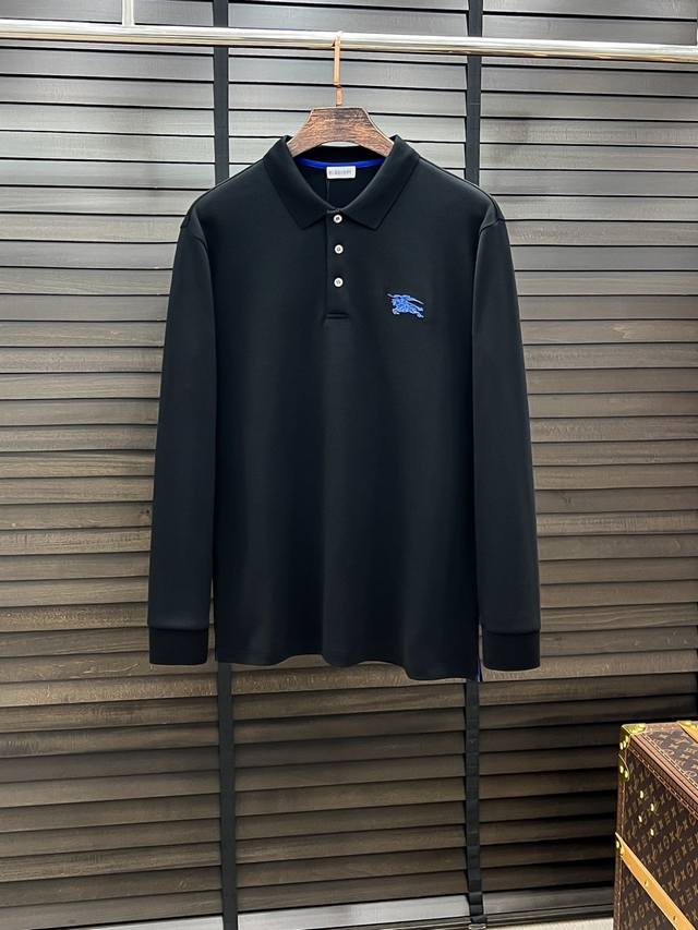 Burberry-巴宝莉# 2025秋冬新款专柜长袖polo衫 高端订制的翻领设计！品牌Logo重工艺设计 高端定制320克面料.手感柔软.穿着舒适.专柜级别精