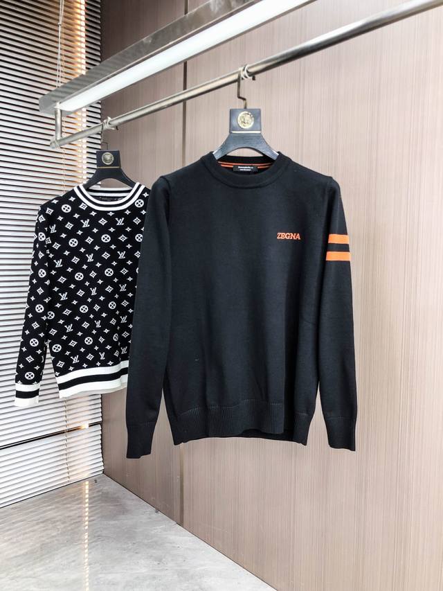 杰尼亚 2025秋冬新款羊毛毛衣 高品质意大利进口羊毛混纺面料，高密度针织，时尚百搭毛衣，帅气十足。经典Logo标志 更耐穿更加不易变形，专柜版型，各种风格都能