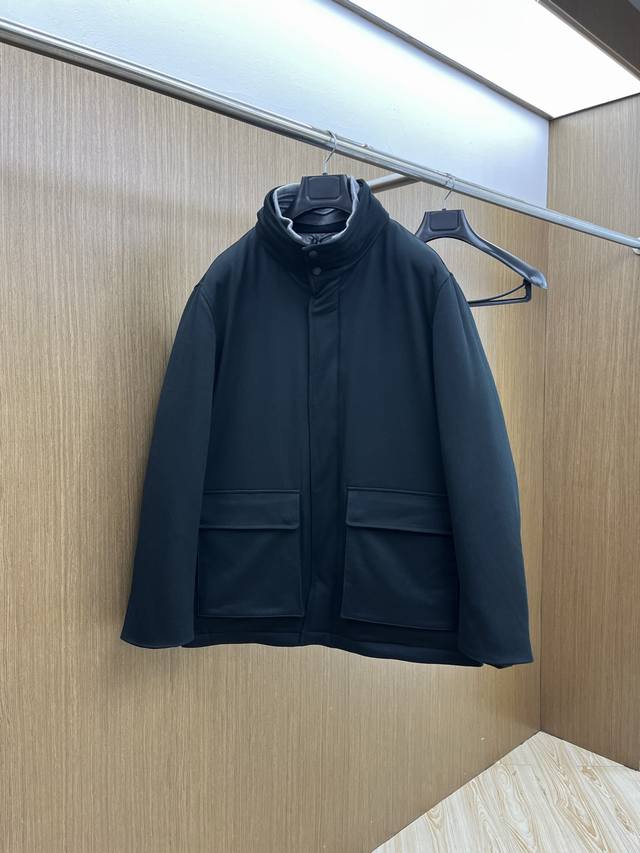 秋冬羽绒 Zz 2025最新款时尚羽绒外套立领羽绒服，冬季顶级爆款羽绒服，经典Logo爆款保暖羽绒服，90#白鹅绒填充，处处细节显工艺足够的高级 结构性剪裁的设