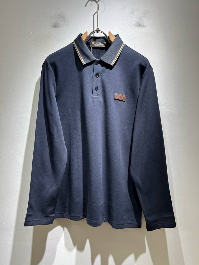 Loro piana诺悠翩雅 2025秋冬男士翻领长袖polo衫，最新的贸易订单，全品相！！网红款！上身舒适透气，不僵硬，整体有着丰富的立体感，品质出口订单，胸