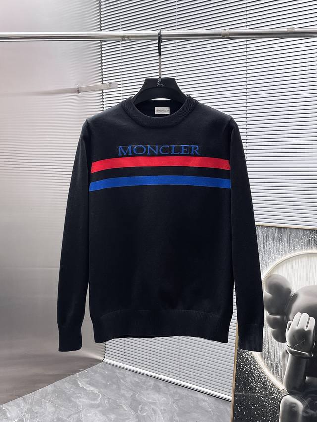 蒙口 Moncler 2025Ss新款 羊毛混纺 圆领 长袖 毛衣 羊毛衫 打底衫，高端版本！专柜定制面料 透气舒适度高，细节无可挑剔，品牌元素设计理念，体现高