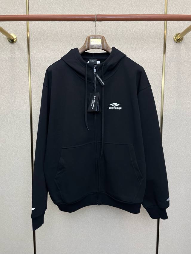 Balenciaga巴黎世家独家专供新款原单男士休闲连帽卫衣 滑雪系列天鹅绒连帽拉链卫衣 高端定制 高端版本 时尚百搭爆款进口面料 手感超柔软细腻 穿着亲肤舒适