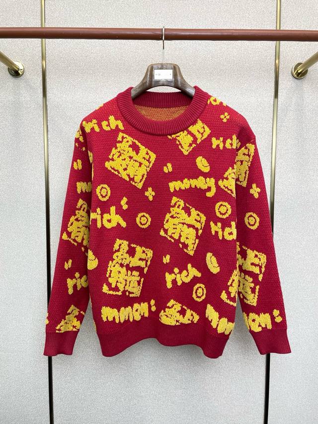 Louis Vuitton路易威登独家专供新款原单男士休闲毛衣 新年毛衣 男女同款 高端定制 高端版本 时尚百搭爆款进口面料 手感超柔软细腻 穿着亲肤舒适 高端