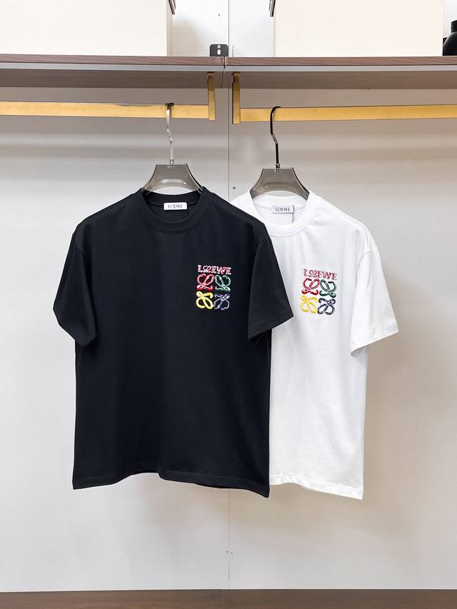 Loewe 罗意威 26年新款300克双纱纯棉短袖 码数：S-2Xl 颜色：黑 白