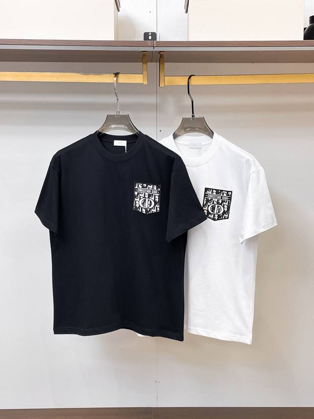 Dior 迪奥 26年新款300克双纱纯棉短袖 码数：S-2Xl 颜色：黑 白