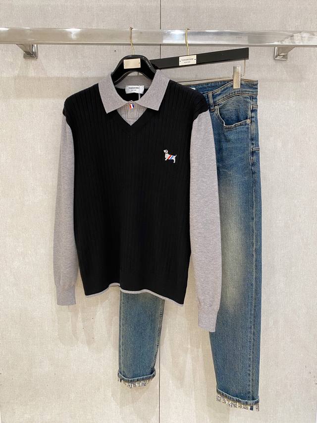 Tb 2025 新品 秋冬新款针织羊毛衫 高品质意大利进口羊毛混纺面料，高密度针织，时尚百搭毛衣，帅气十足。经典Logo提花款。耐穿不易变形，版型，各种风格都能