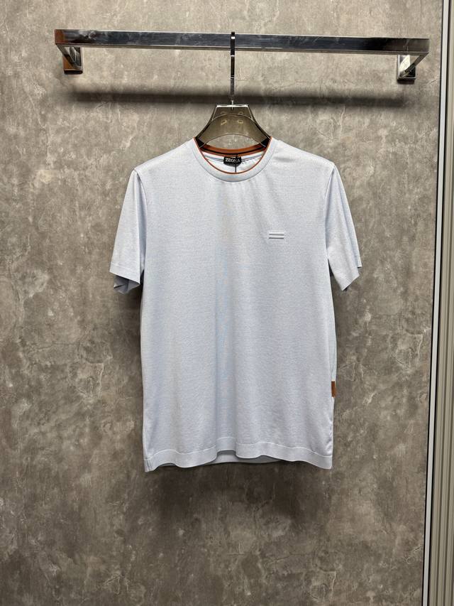 上新 26Ss Z家 春夏新款花灰起脚平纹短袖 原版定制 轻薄透气 上身丝滑舒适 高端大气经典百搭 码数48-56 Jb16